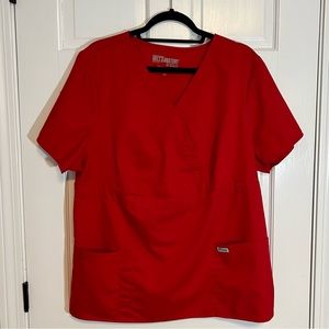 Grey’s Anatomy | Women’s Scrub Top, Red, 2X - EUC